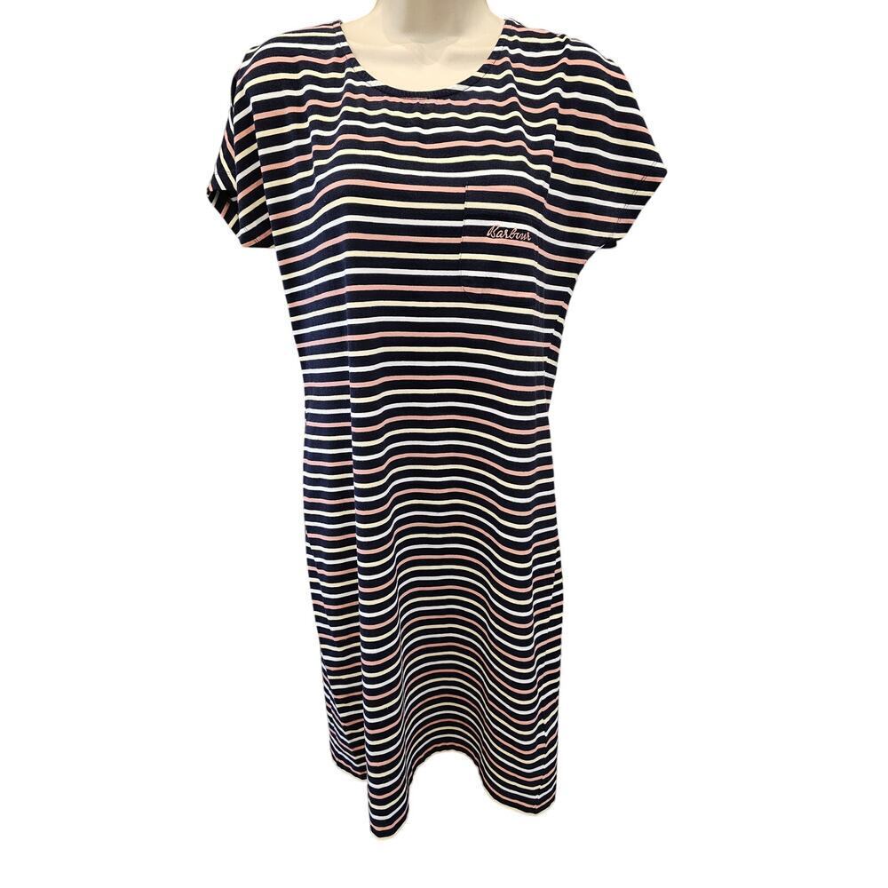 Barbour Womens Harewood Jersey Dress Navy Multi 8 comfort lounge shift career